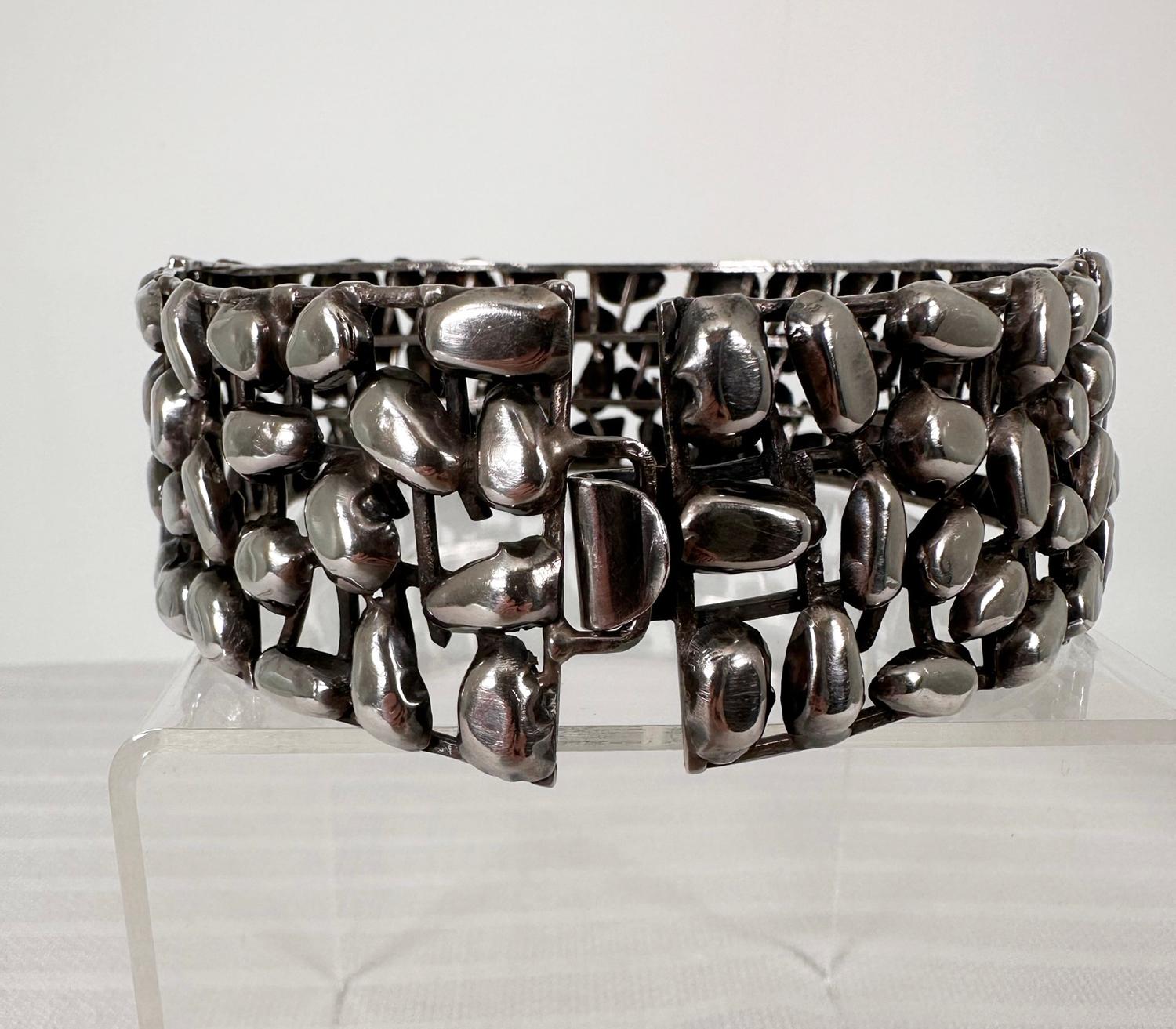 Rachel Gera Artisan Handmade Modernist Sterling Silver Choker Necklace 1970s For Sale 4
