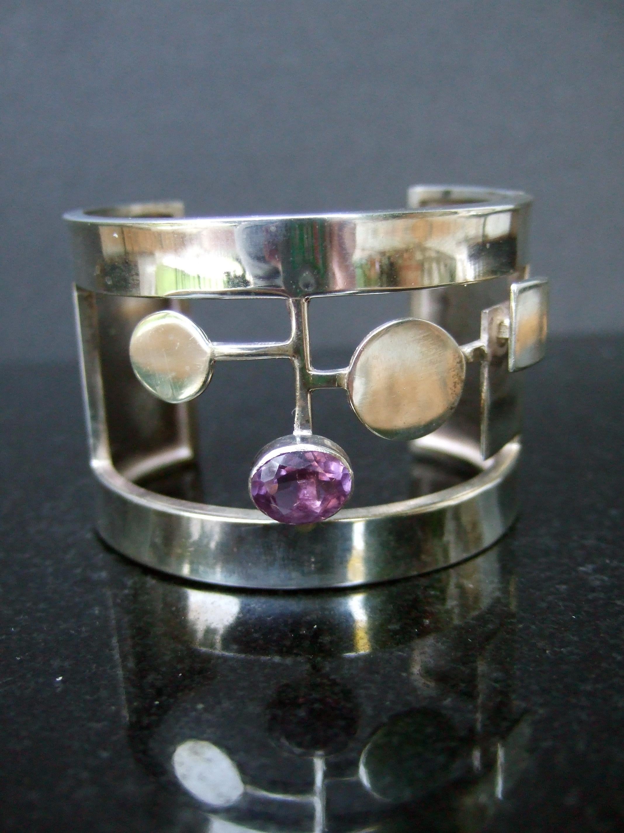 Donna Rachel Gera, bracciale artigianale in ametista di sterlina, anni '90, C.C. in vendita
