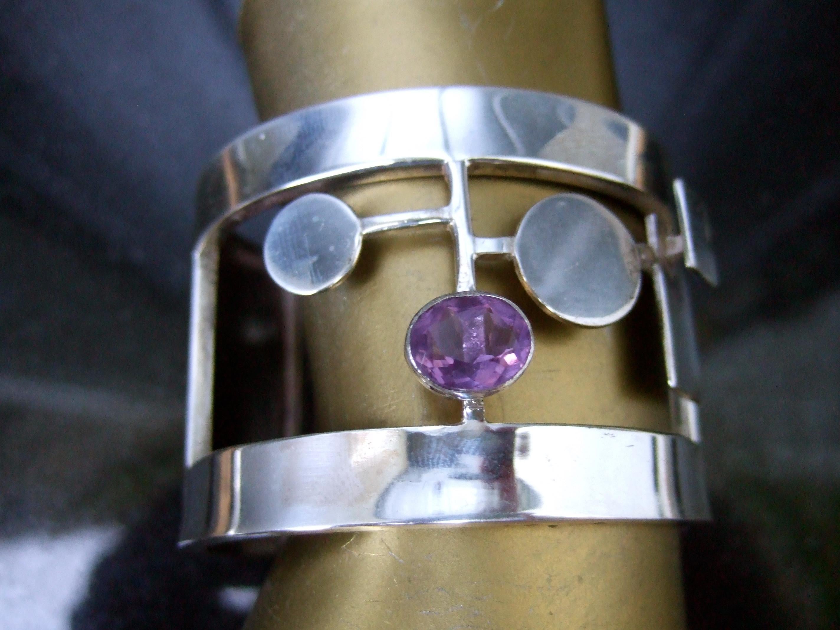 Artigiano Rachel Gera, bracciale artigianale in ametista di sterlina, anni '90, C.C. in vendita