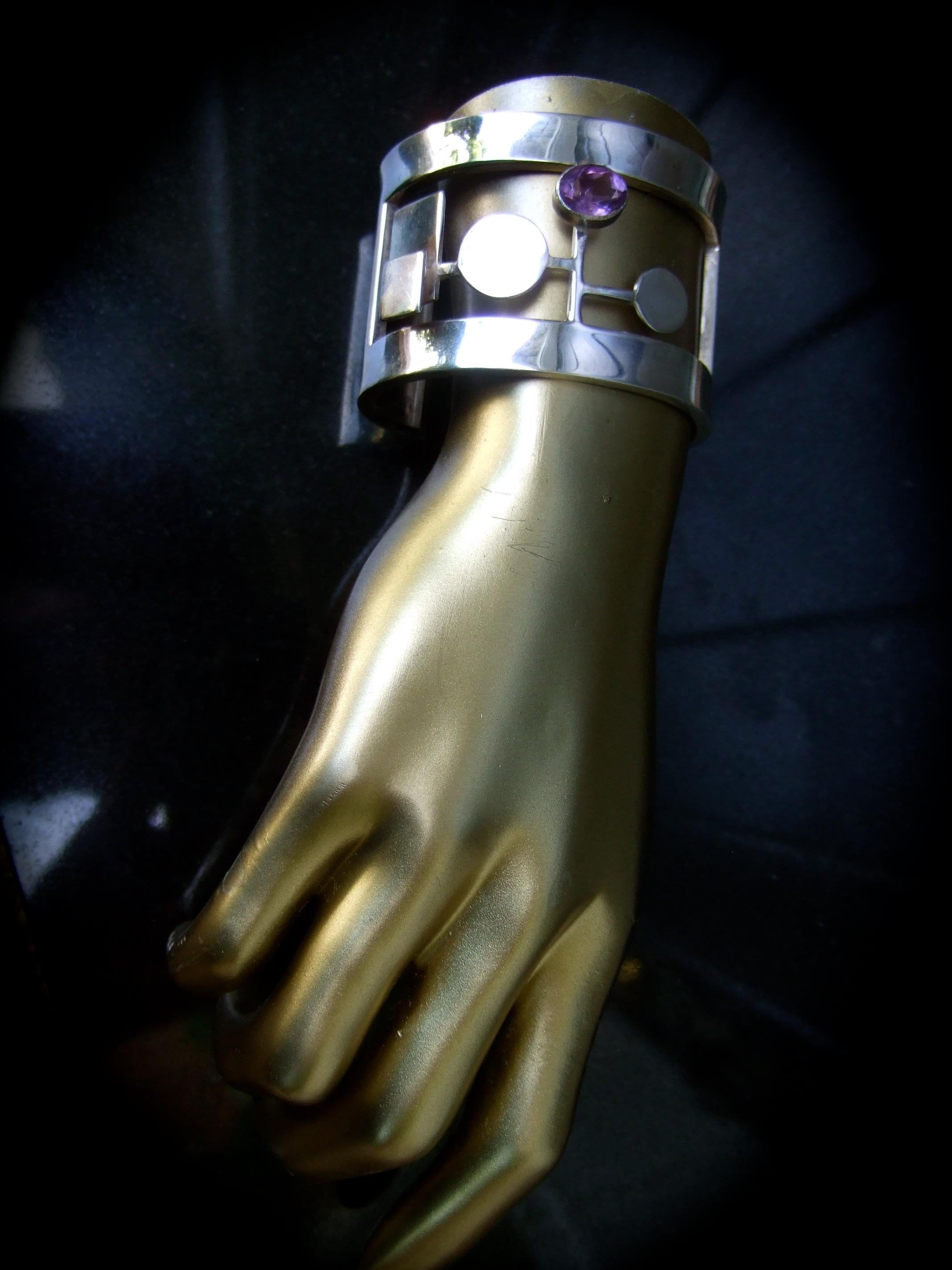 Rachel Gera, bracciale artigianale in ametista di sterlina, anni '90, C.C. in vendita 2