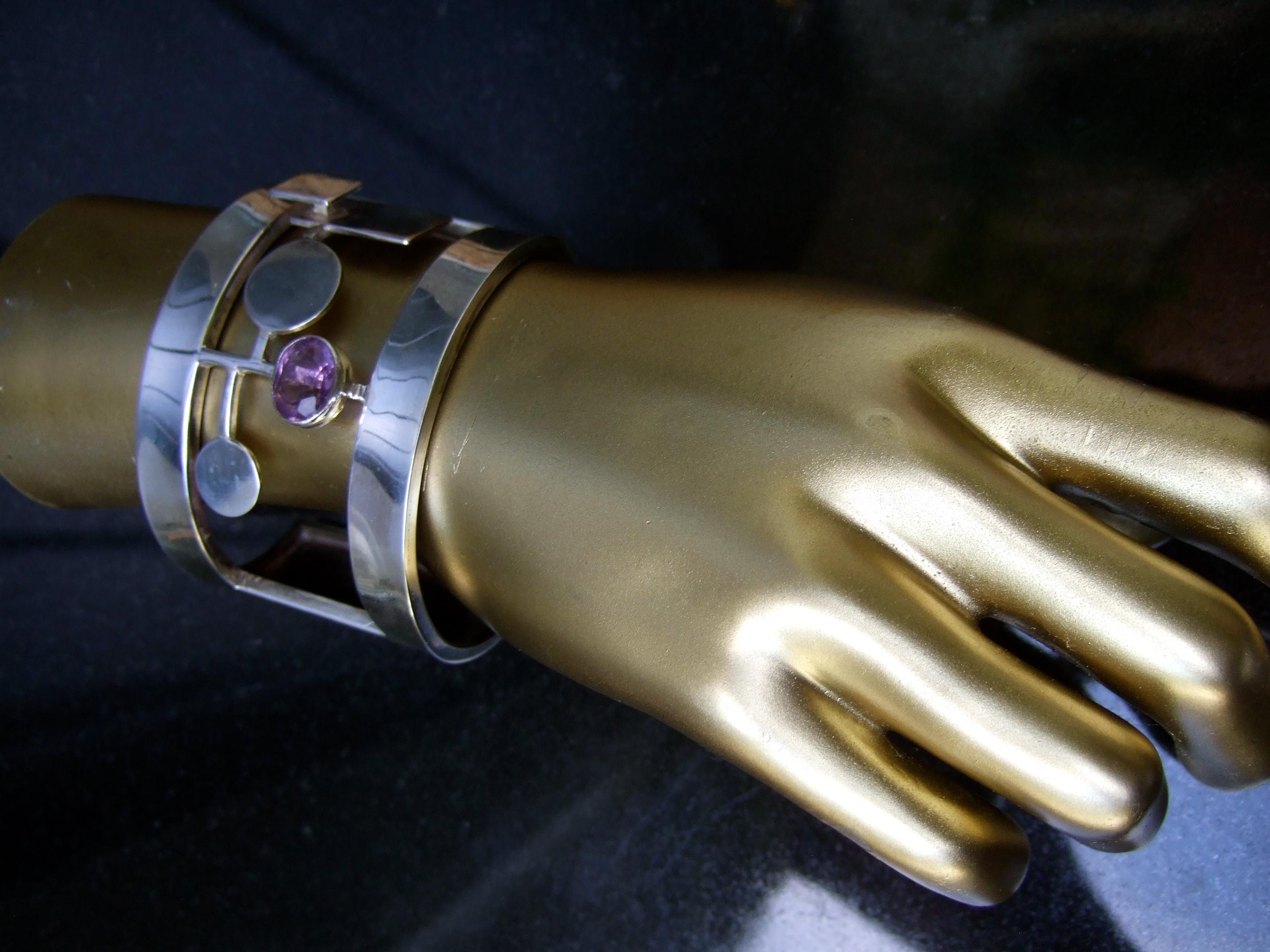 Rachel Gera, bracciale artigianale in ametista di sterlina, anni '90, C.C. in vendita 4