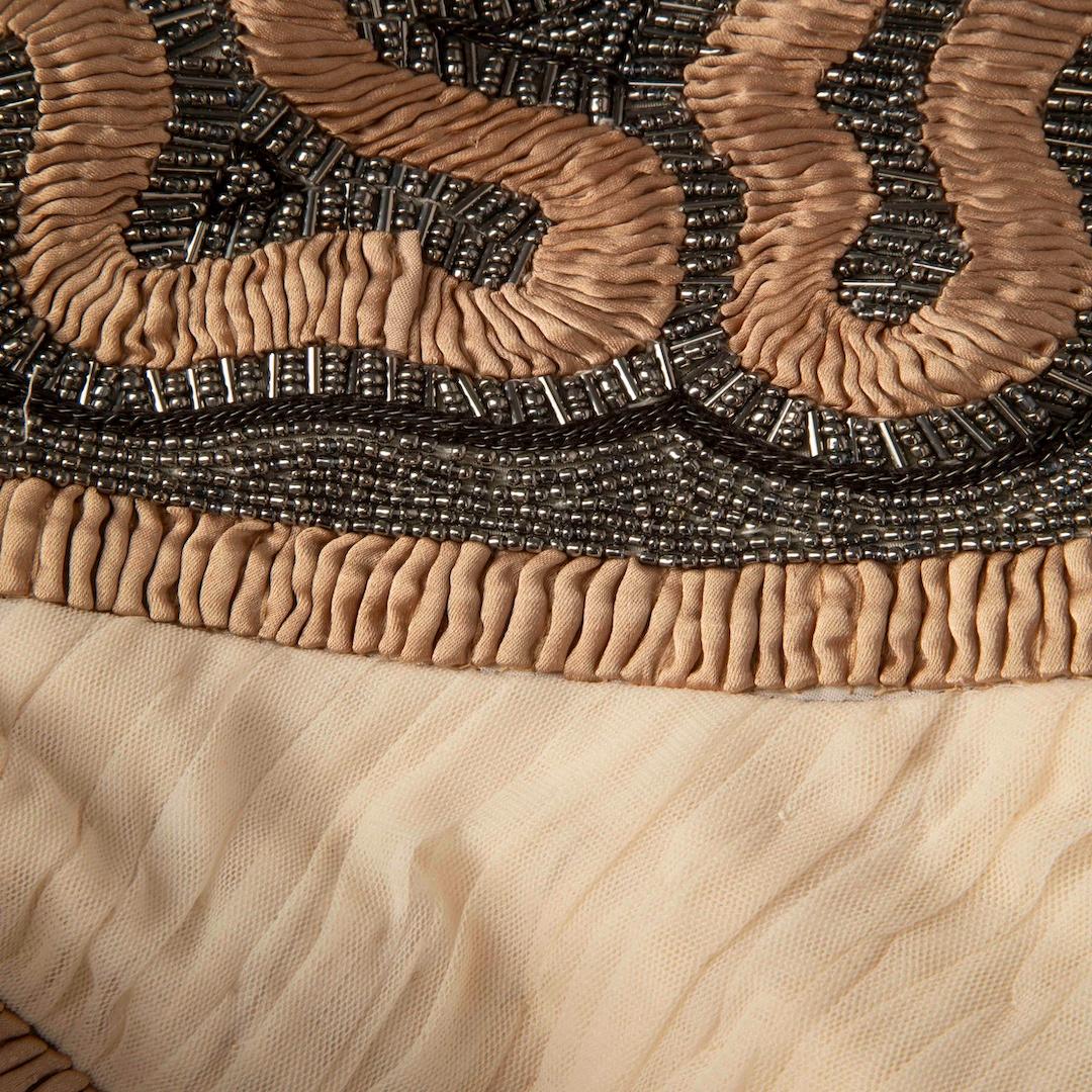 De las mujeres Rachel Gilbert Mini Vestido Embellecedor Acanalado Beige Talla S en venta