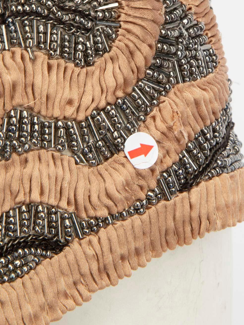 Rachel Gilbert Beige Ruched Embellished Mini Dress Size S For Sale 4