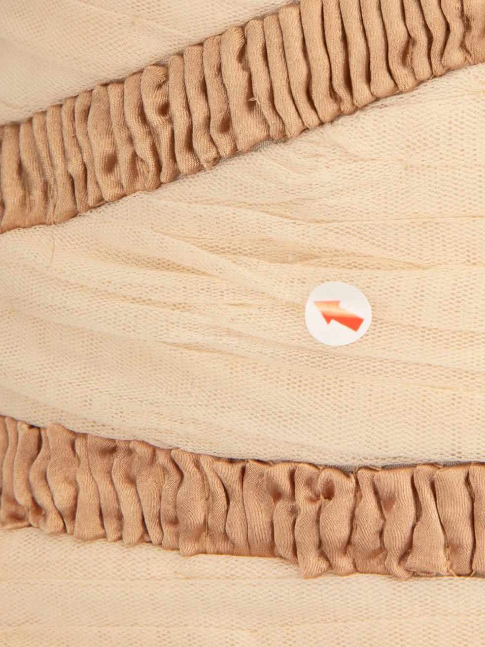Rachel Gilbert Mini Vestido Embellecedor Acanalado Beige Talla S en venta 5