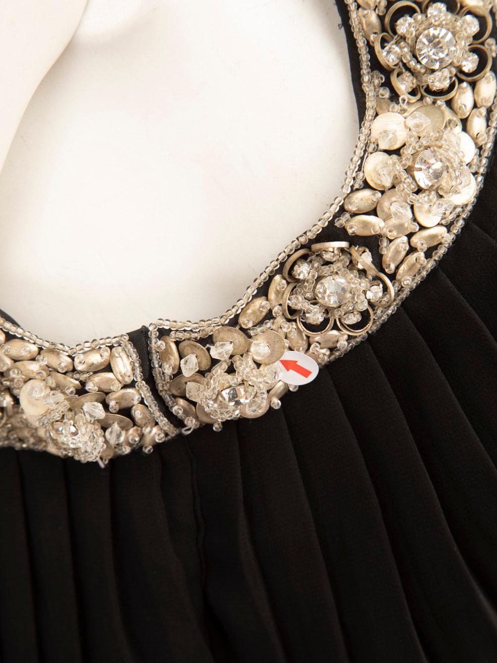Rachel Gilbert - Vestito nero con volant e abbellito taglia XS in vendita 1