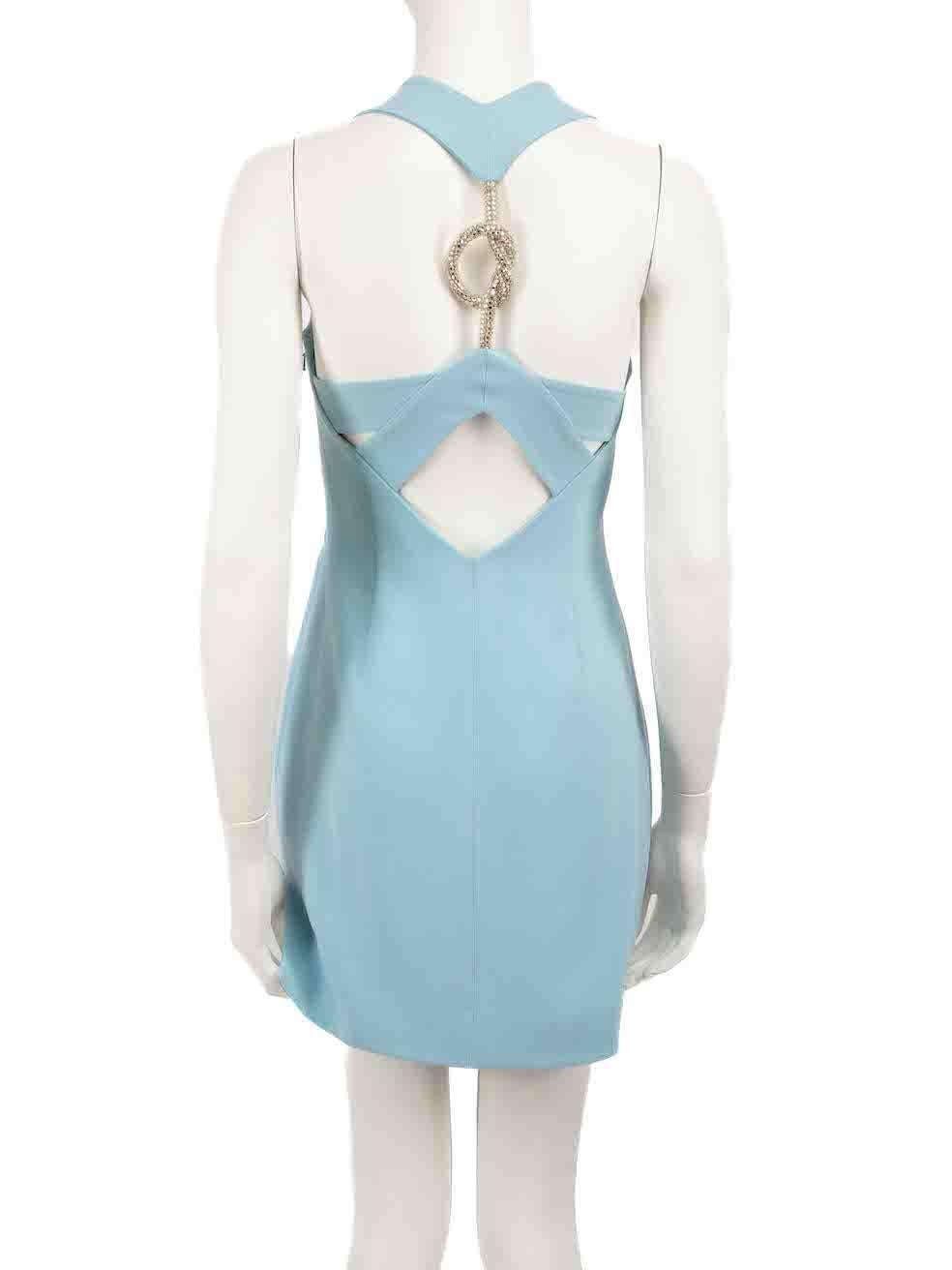 Rachel Gilbert Light Blue Embellished Knot Dress Size S In Good Condition For Sale In London, GB