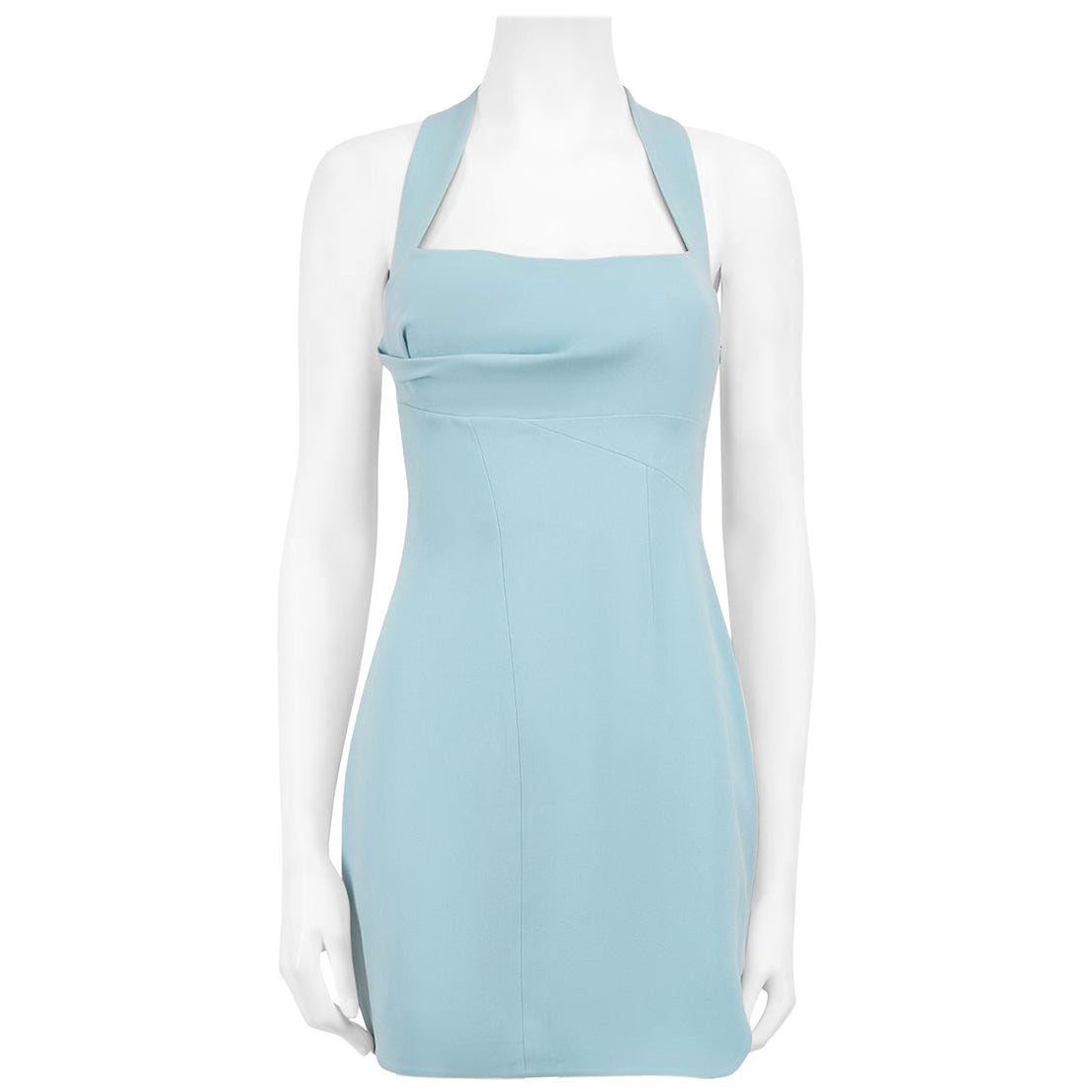 Rachel Gilbert Hellblaues verziertes Knotenkleid Größe S im Angebot