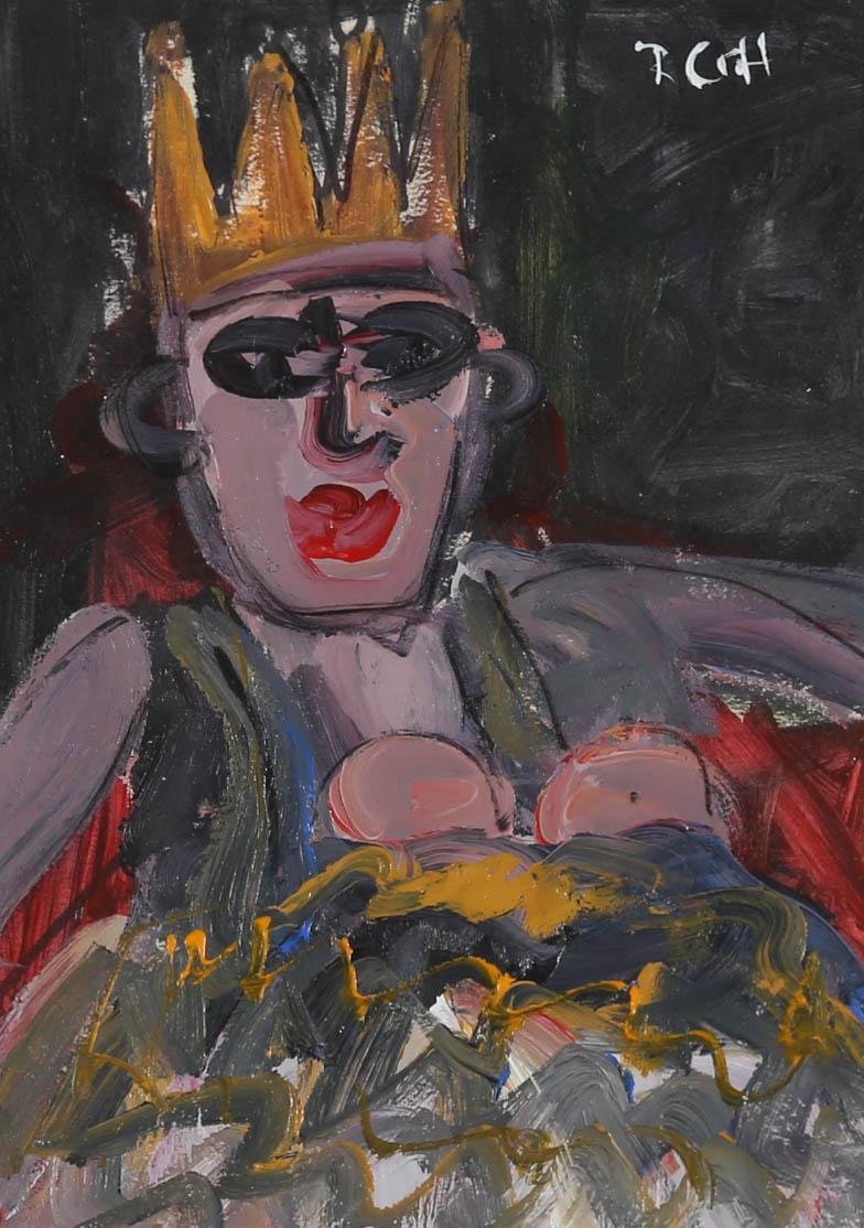 Rachel Grainger Hunt (1956-2016) - 20th Century Acrylic, Queen of Sheba For Sale 1