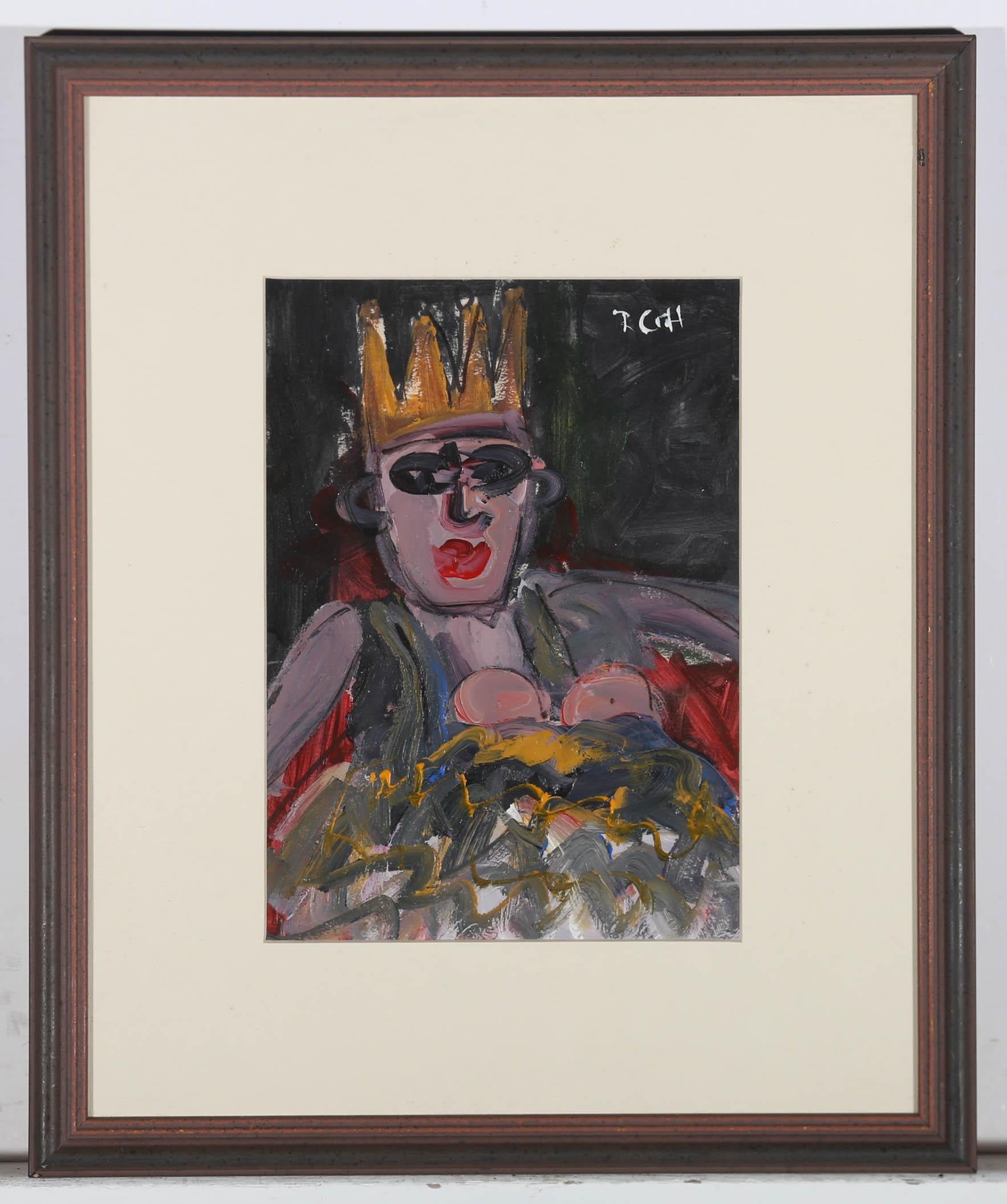 Rachel Grainger Hunt (1956-2016) - 20th Century Acrylic, Queen of Sheba For Sale 2