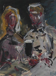 Rachel Grainger Hunt (1956-2016) - Framed Acrylic, Martini and Guinness for Two