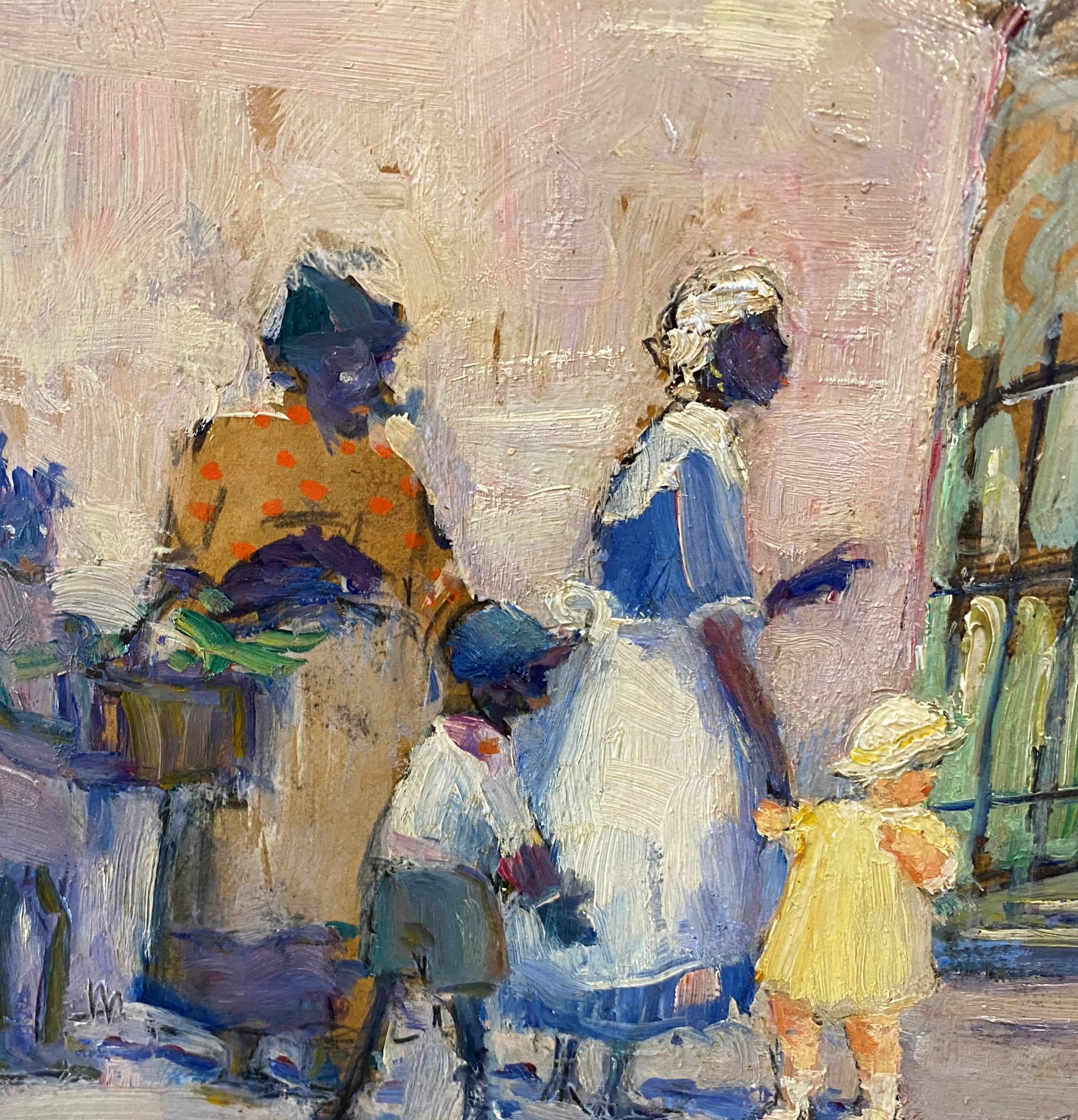 Southern Scene, Possibly Charleston, South Carolina - American Impressionist Painting by Rachel Hartley