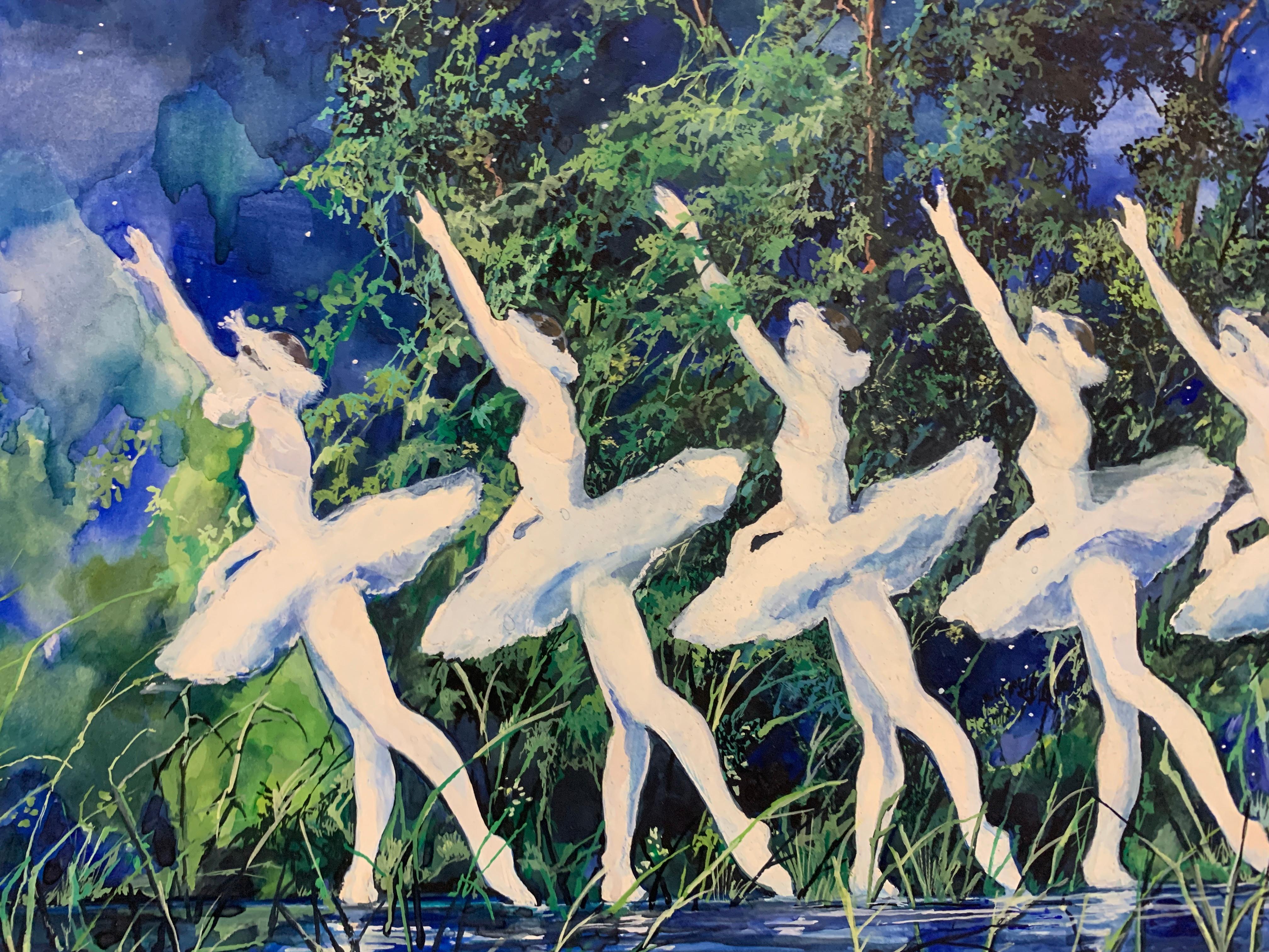 Isadora-Sketch VIII (Beige), Figurative Painting, von Rachel Isadora