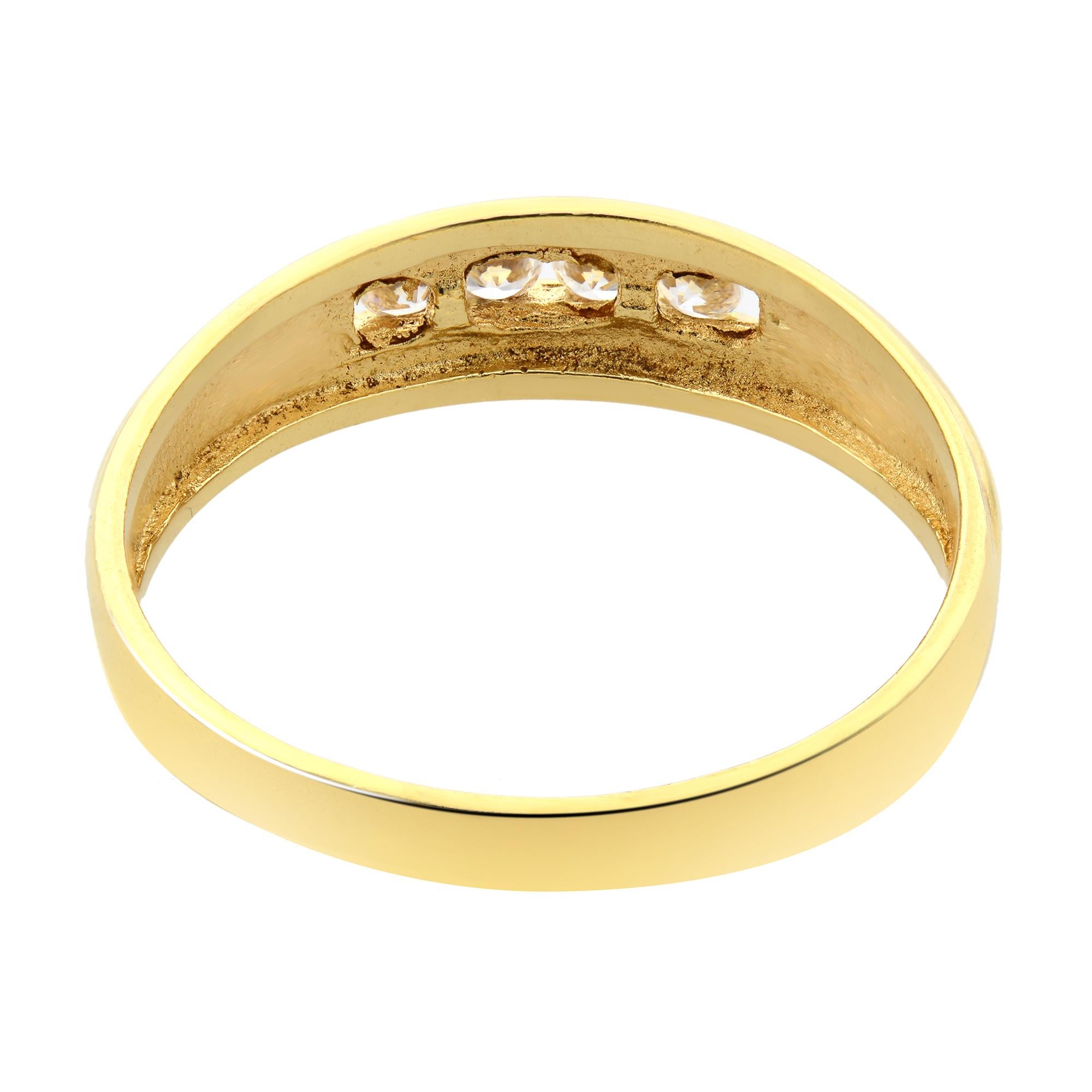 Rachel Koen 0,25 Gesamtkaratgewicht Diamant-Ring 18K Gelbgold (Rundschliff) im Angebot