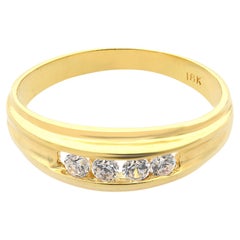 Rachel Koen, bague jonc en or jaune 18 carats et diamants 0,25 carat