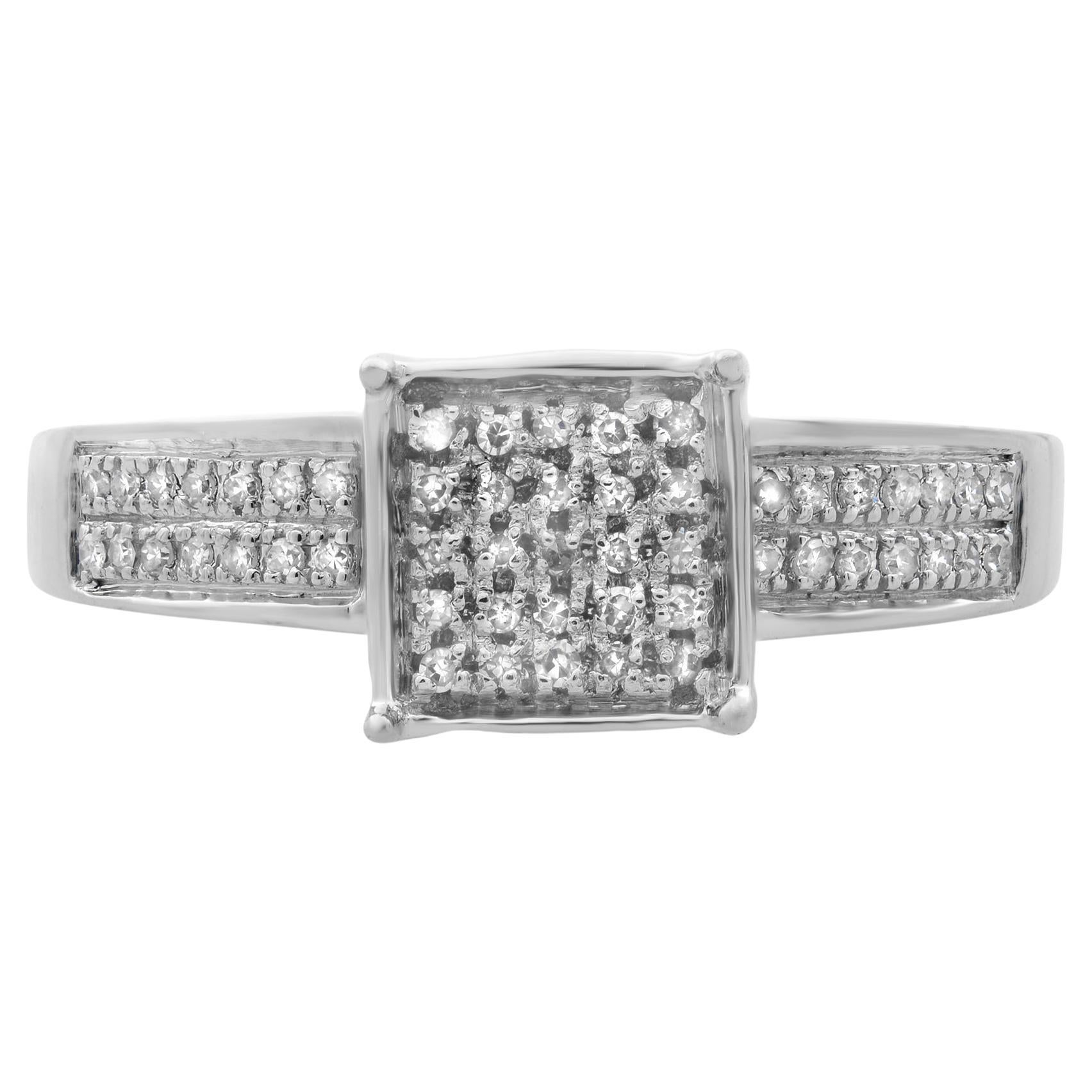 Rachel Koen 0.25Cttw Diamond Cocktail Ring 14K White Gold