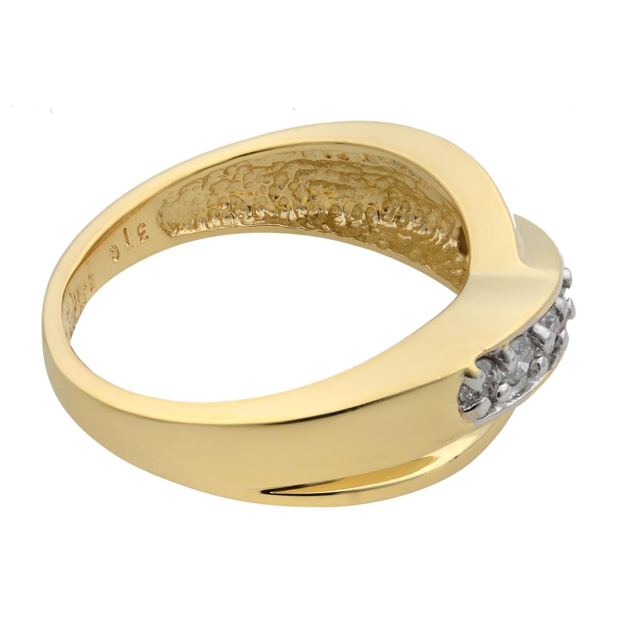 Rachel Koen 0.25cttw Diamond Ladies Band Ring 14K Yellow Gold In Excellent Condition For Sale In New York, NY