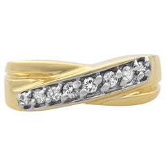 Rachel Koen, bague pour femme en or jaune 14 carats avec diamants de 0,25 carat