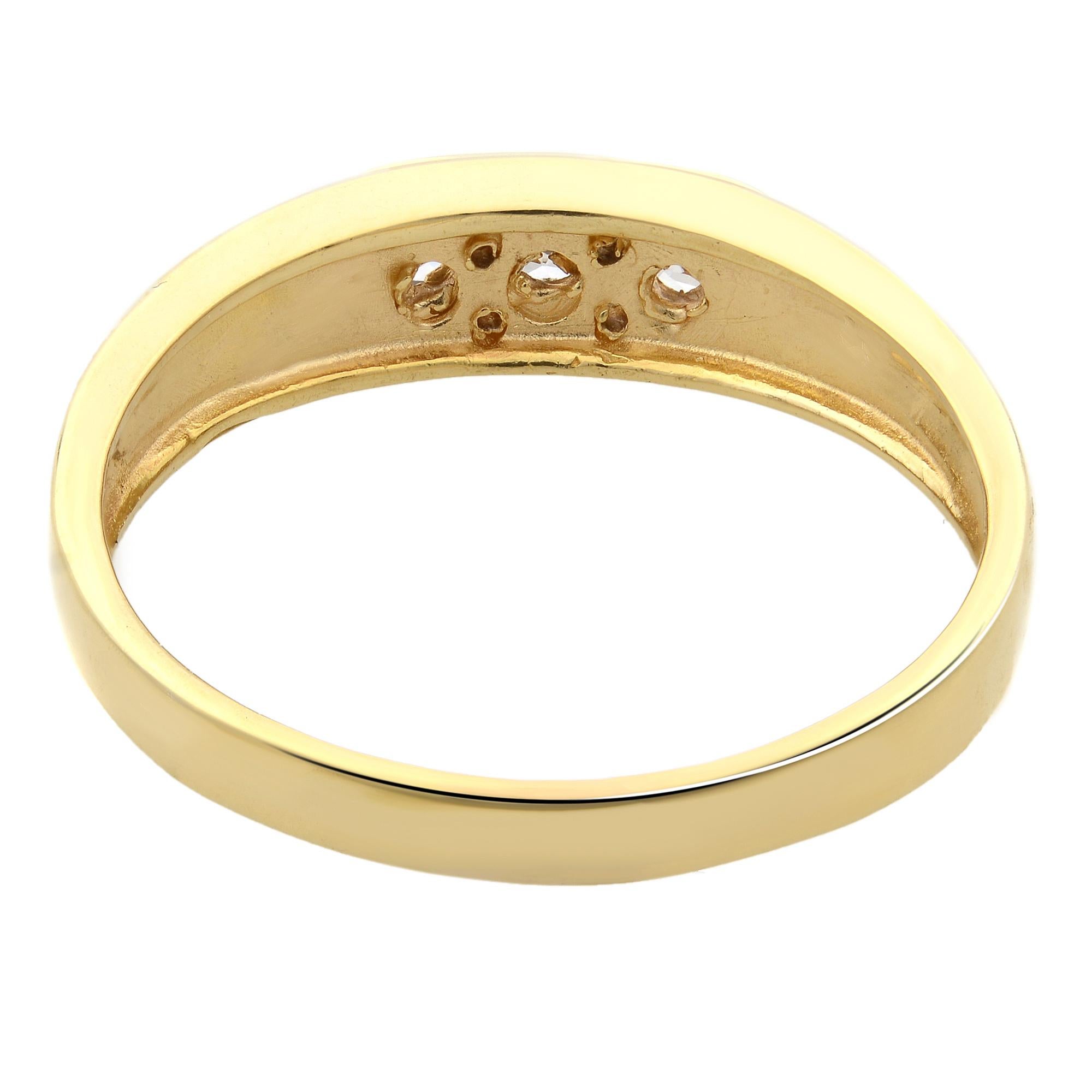 Modern Rachel Koen 0.25Cttw Diamond Ladies Band Ring 14K Yellow Gold Size 9.75 For Sale