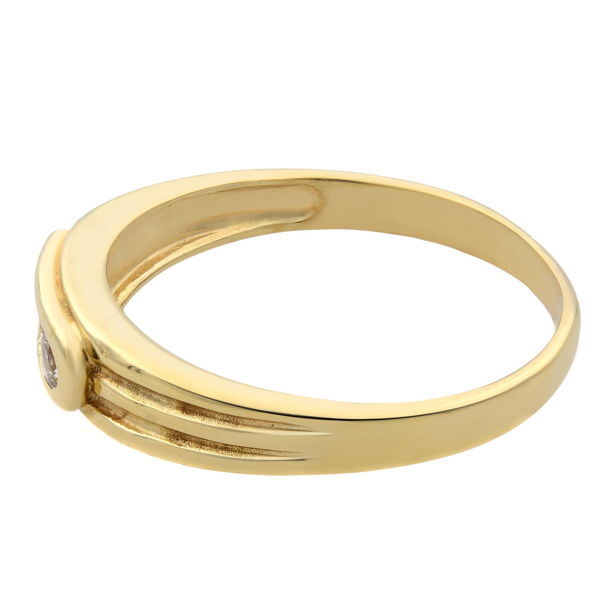 Rachel Koen 0.25Cttw Diamond Ladies Band Ring 14K Yellow Gold Size 9.75 In Excellent Condition For Sale In New York, NY