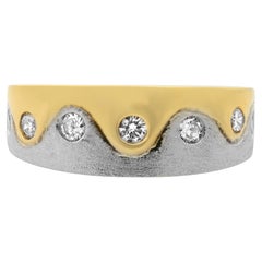 Rachel Koen 0.25Cttw Diamond Ladies Band Ring 14K Yellow & White Gold Size 5.75