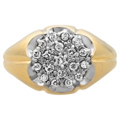 Rachel Koen Bague pour femme en or jaune 14 carats avec diamants 0,50 carat