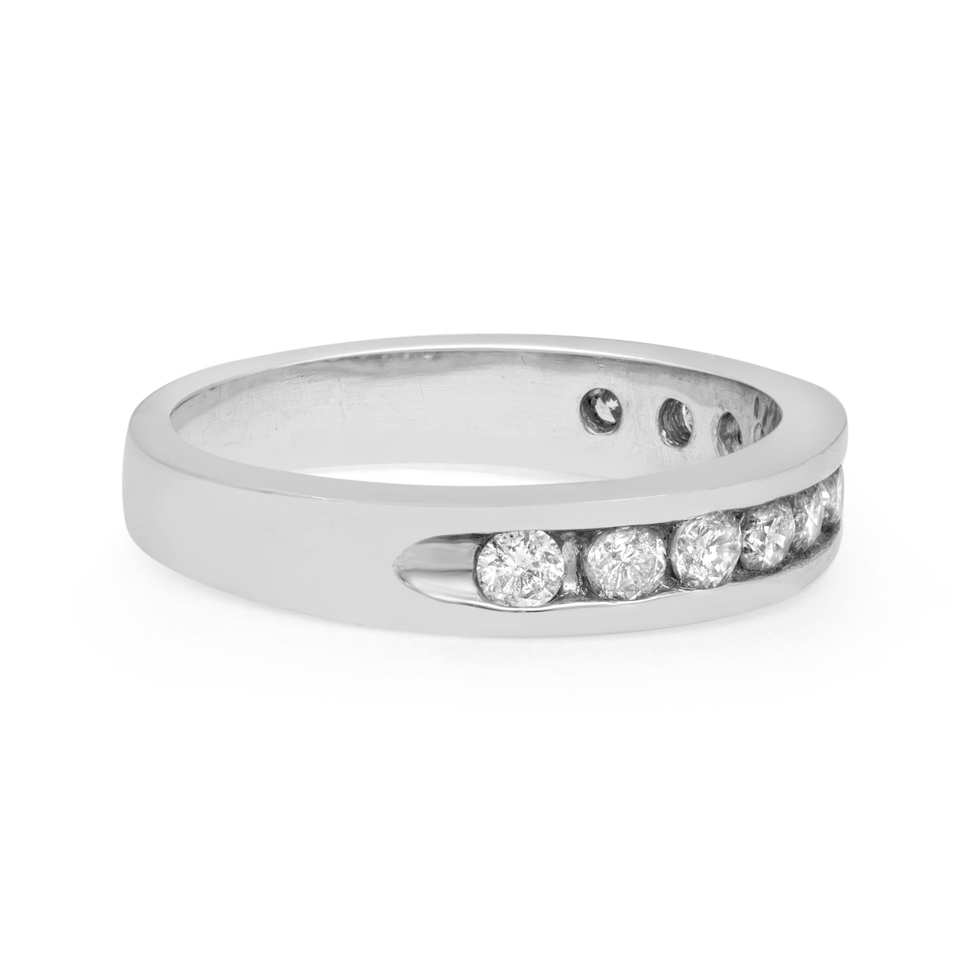 Moderno Anello Rachel Koen 0.50cttw Diamond Wedding Band in platino in vendita