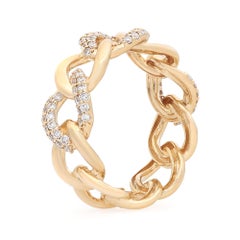 Rachel Koen 0.50cttw Pave Set Diamond Chain Link Ring 18K Yellow Gold
