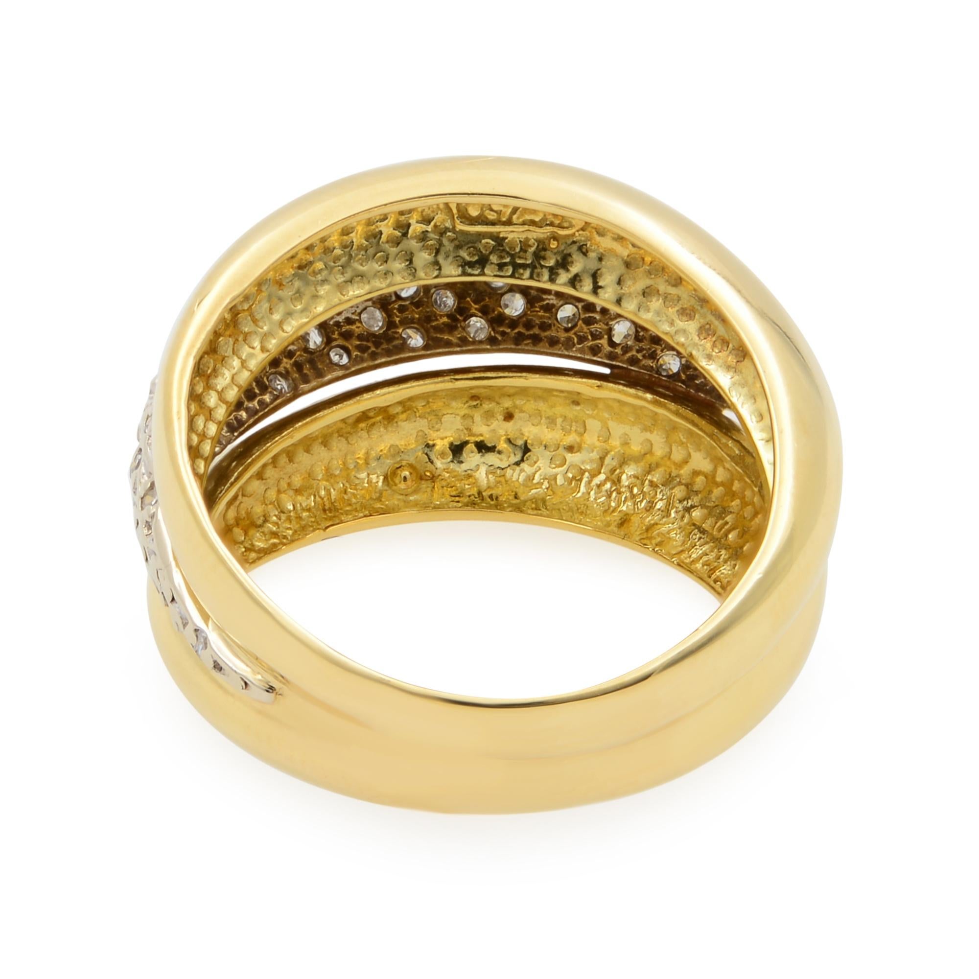 Modern Rachel Koen 0.50cttw Pave Set Diamond Ladies Ring 14K Yellow Gold For Sale