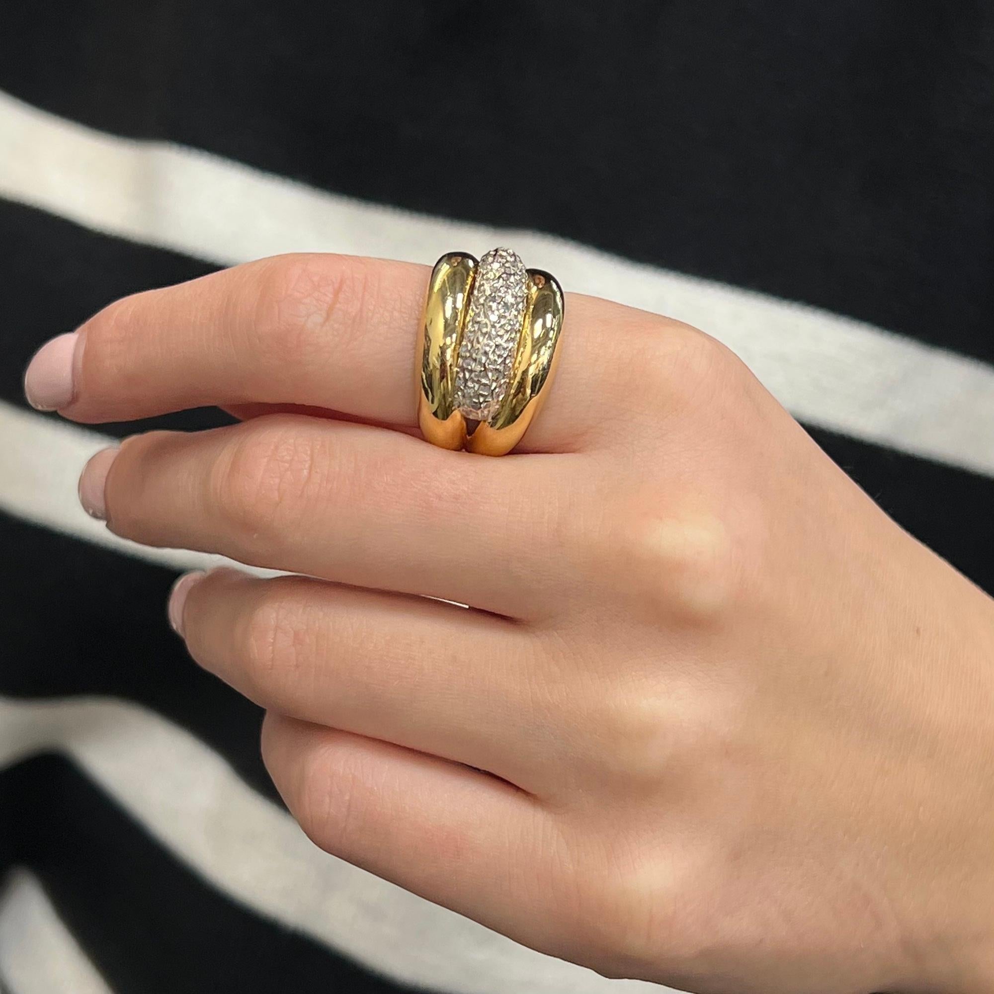 Women's Rachel Koen 0.50cttw Pave Set Diamond Ladies Ring 14K Yellow Gold For Sale