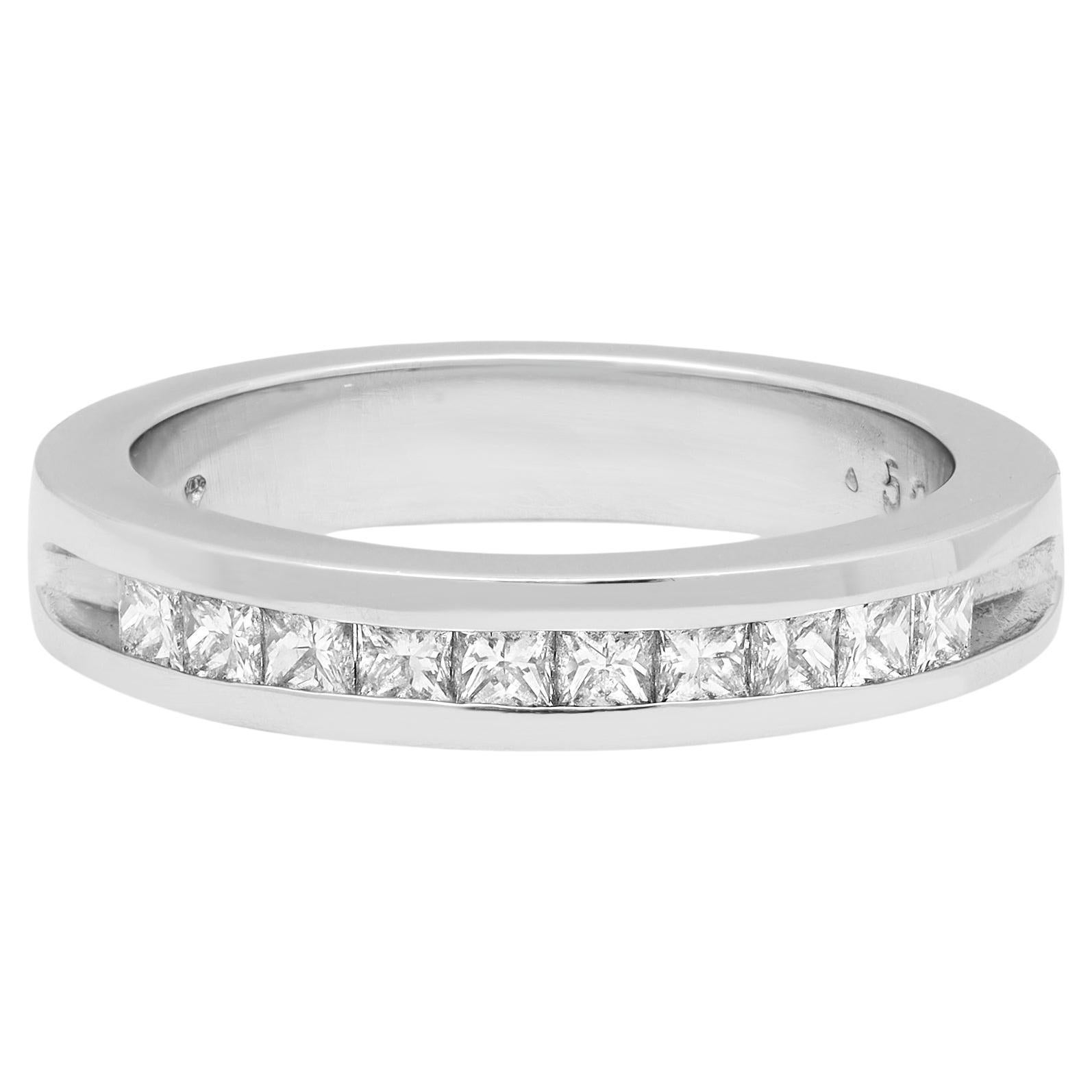 Rachel Koen 0.50 Cttw Princess Cut Diamond Wedding Band Ring Platinum For Sale
