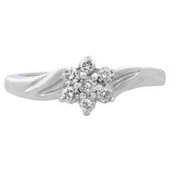 Rachel Koen Bague pour femme en or blanc 10 carats avec diamants taille ronde de 0,50 carat