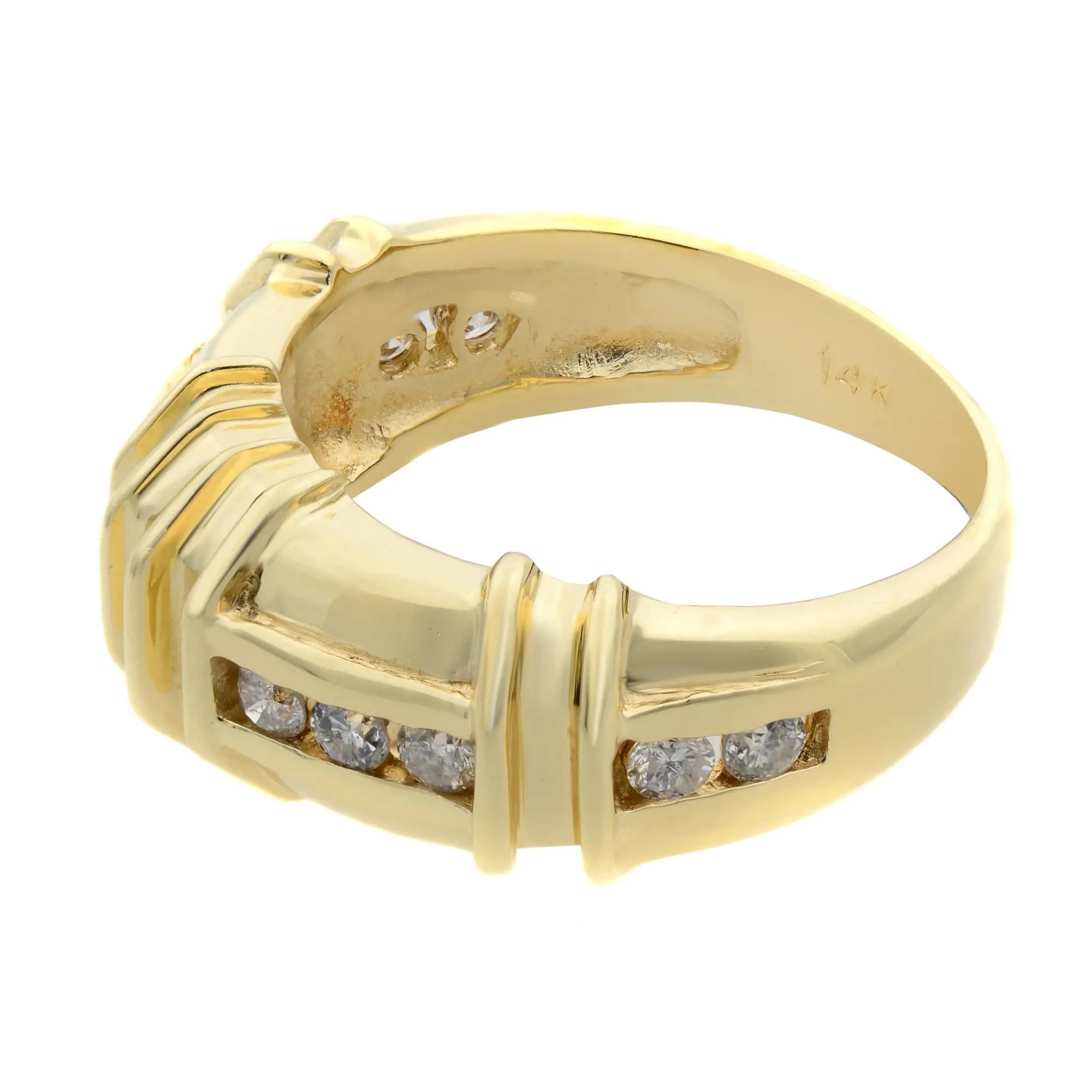 Modern Rachel Koen 0.50Cttw Round Cut Diamond Ladies Ring 14K Yellow Gold For Sale