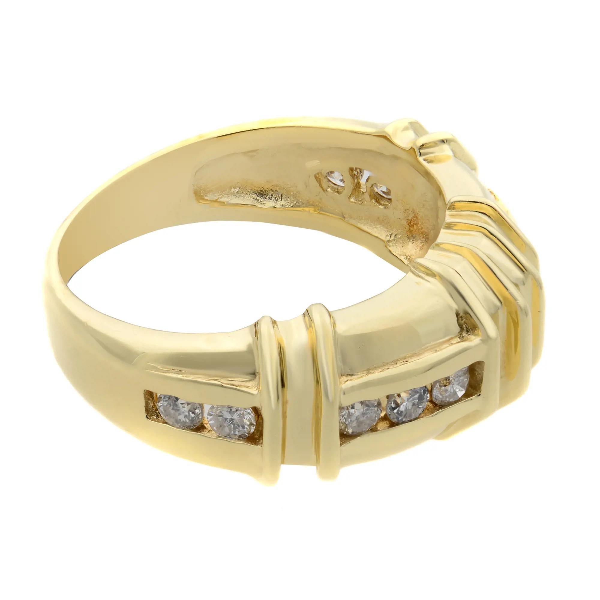Rachel Koen 0.50Cttw Round Cut Diamond Ladies Ring 14K Yellow Gold In Excellent Condition For Sale In New York, NY