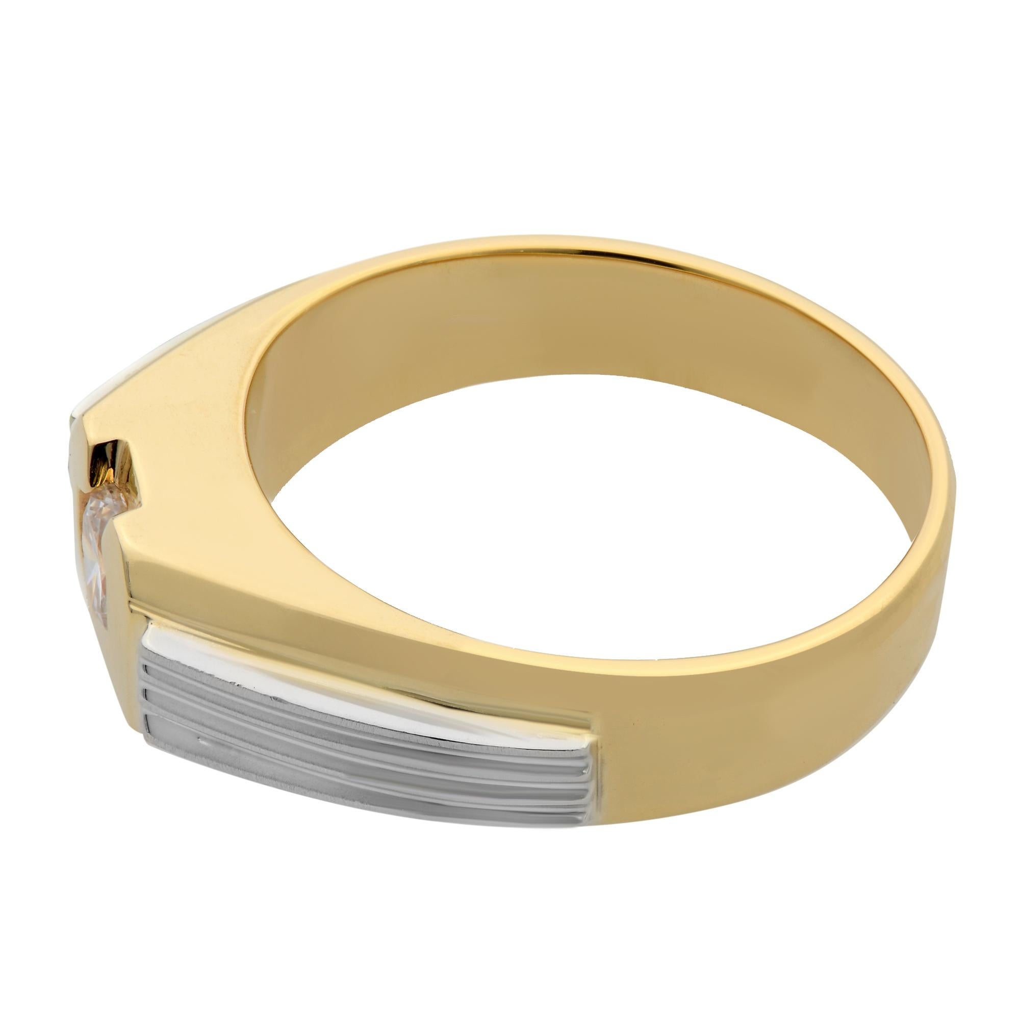 Women's Rachel Koen 0.50Cttw Round Cut Diamond Men's Band Ring 14K Yellow Gold Size 10.5 For Sale