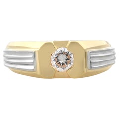 Rachel Koen 0.50Cttw Round Cut Diamond Men's Band Ring 14K Yellow Gold Size 10.5