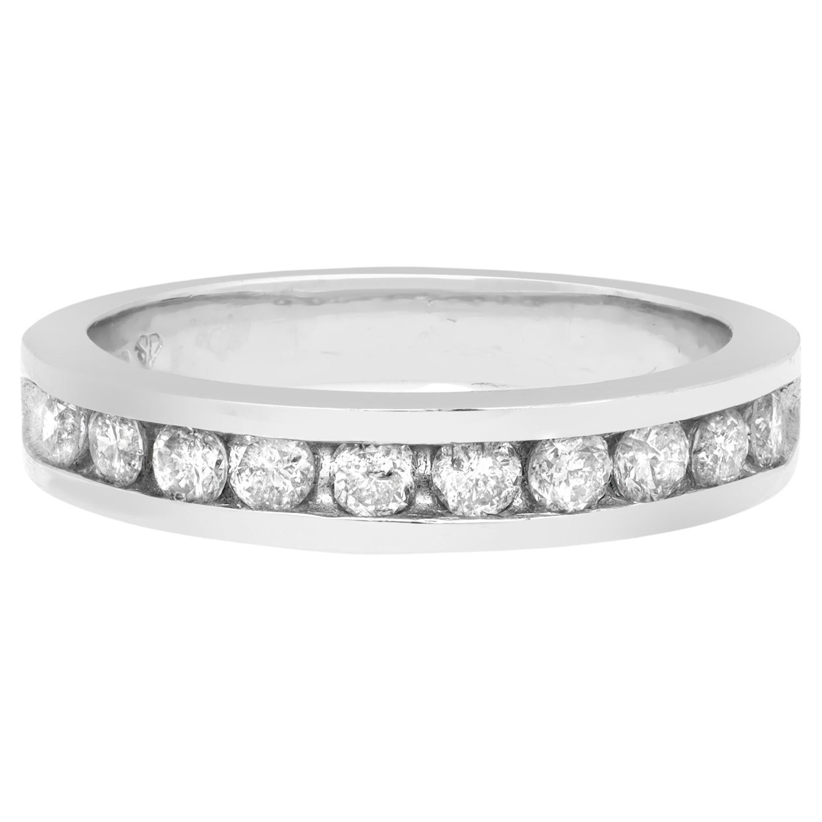 Rachel Koen 0.50cttw Round Cut Diamond Wedding Band Ring Platinum For Sale