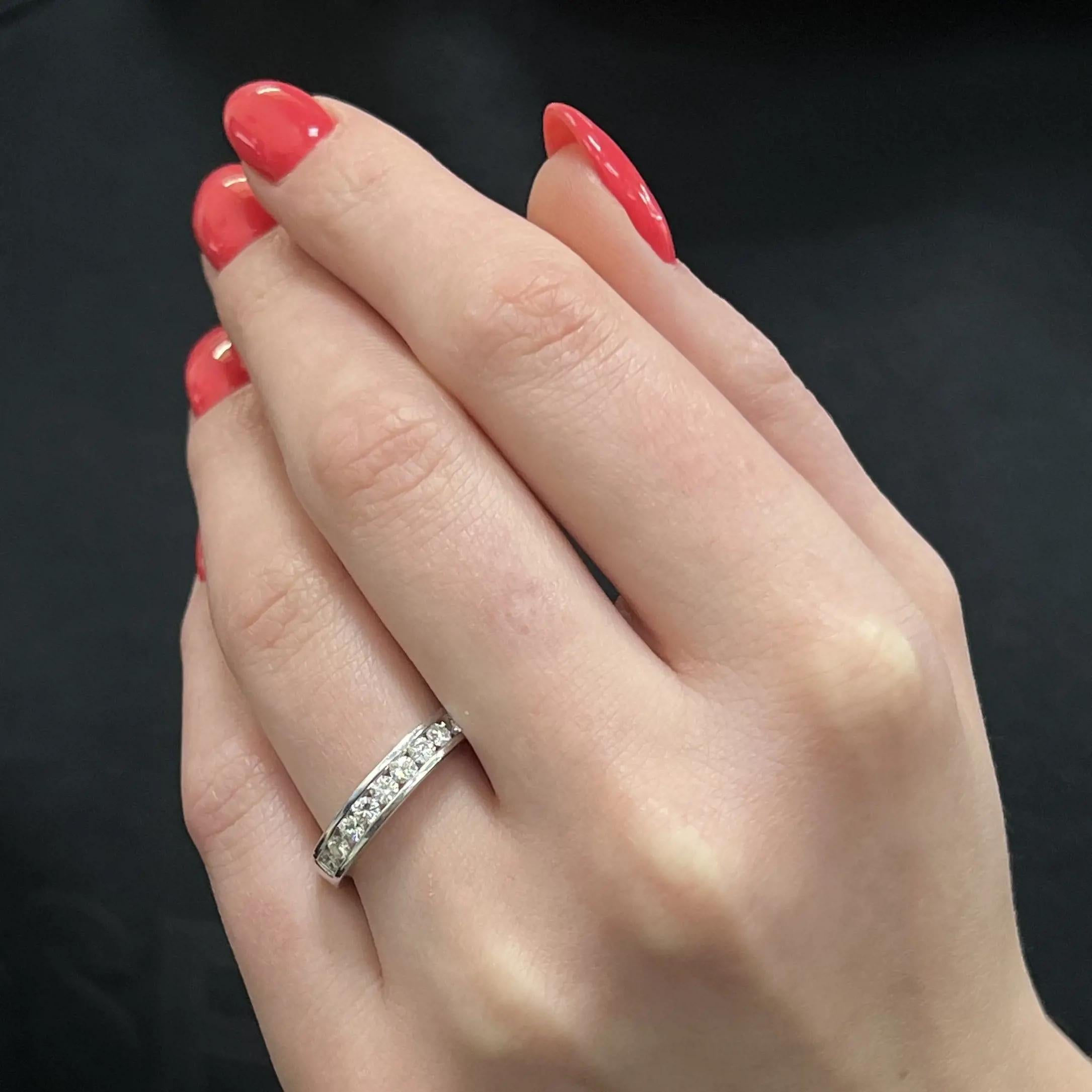 Women's Rachel Koen 0.50cttw Round Cut Diamond Wedding Band Ring Platinum For Sale