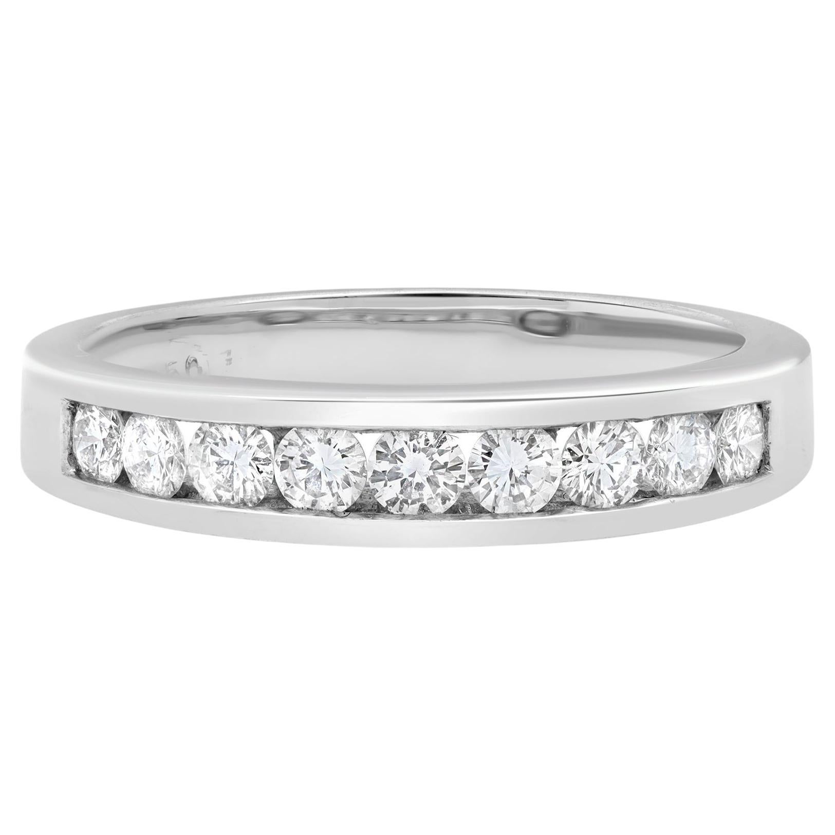 Rachel Koen 0.50cttw Round Cut Diamond Wedding Band Ring Platinum For Sale