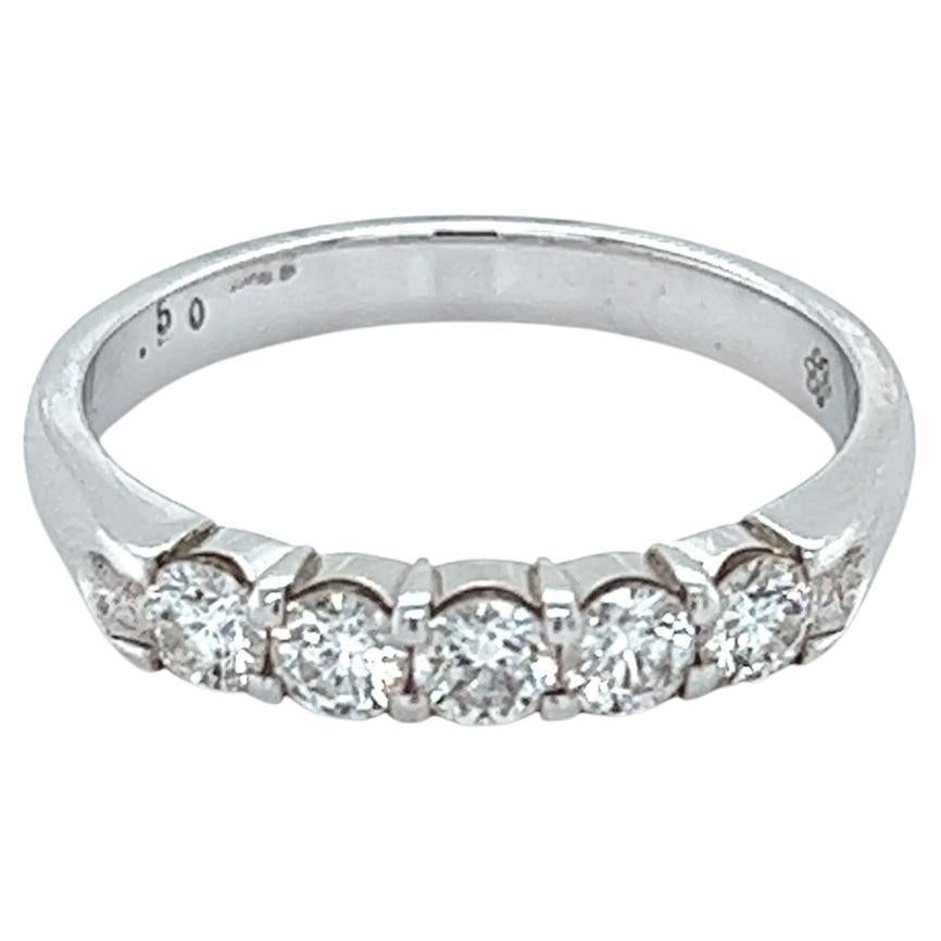 Rachel Koen 0.50Cttw Round Cut Diamond Wedding Ring 18K White Gold Size 6.75