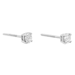 Rachel Koen 0.50cttw Round Diamond Solitaire Stud Earrings 18k White Gold