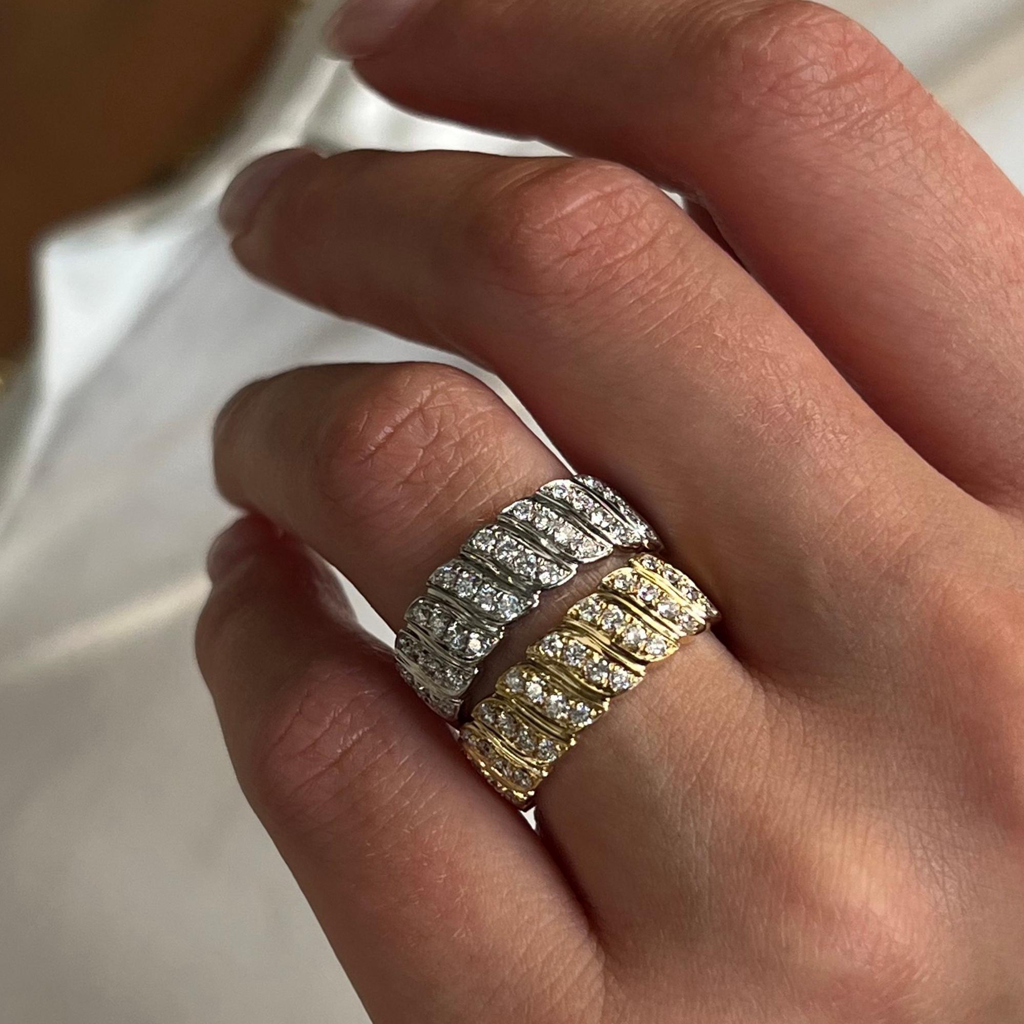 Rachel Koen 0.52cttw Round Cut Diamond Band Ring 18K White Gold For Sale 1