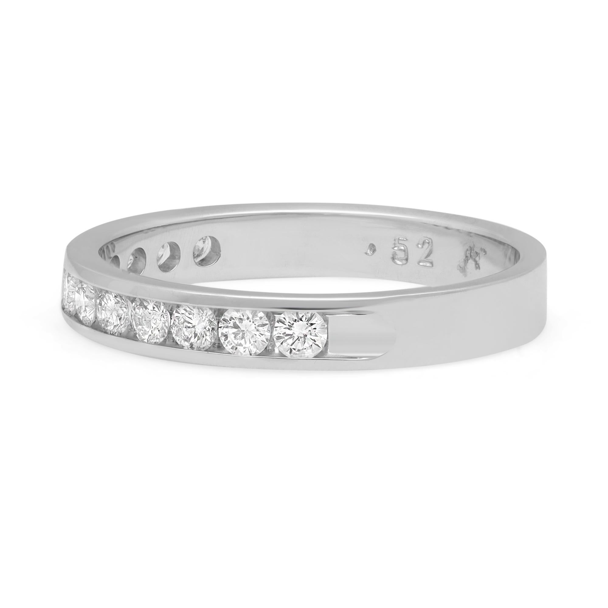 Modern Rachel Koen 0.60 cttw Diamond Wedding Band Ring 14K White Gold