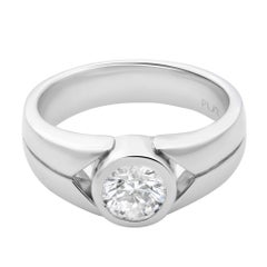 Rachel Koen 0.75cttw Bezel Round Cut Diamond Engagement Ring Platinum