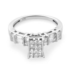 Rachel Koen 0.75Cttw Diamante Anello di Fidanzamento Donna Oro Bianco 14K Misura 7