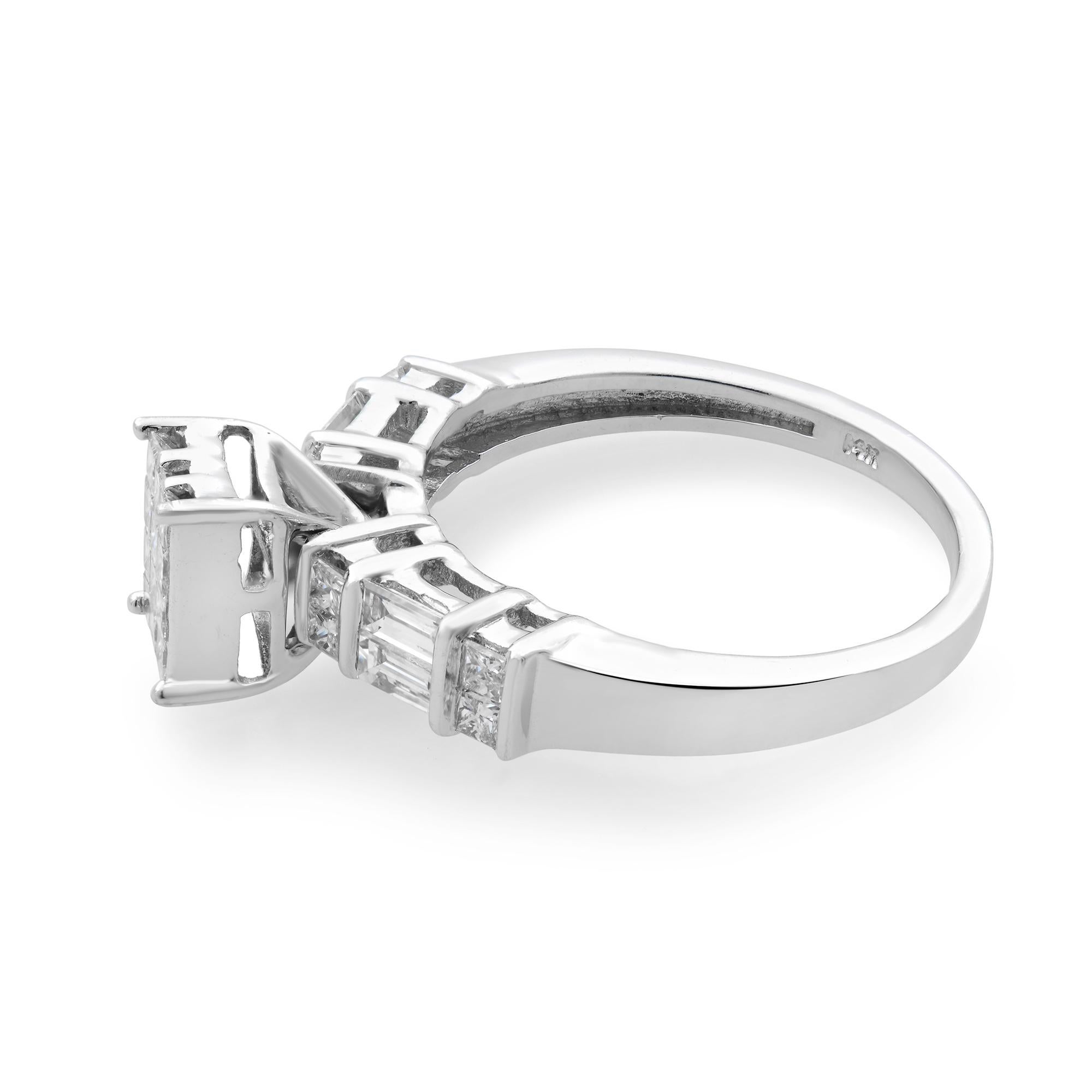 Modern Rachel Koen 0.75Cttw Diamond Engagement Ladies Ring 14K White Gold Size 7 For Sale