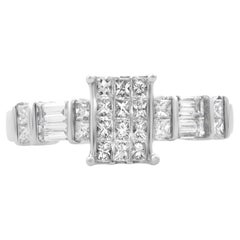 Rachel Koen 0.75Cttw Diamond Engagement Ladies Ring 14K White Gold Size 7