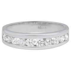 Rachel Koen 0.75 Cttw Round Cut Diamond Wedding Band Ring 14K White Gold