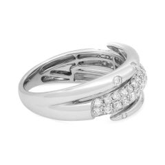 Rachel Koen 0,77Cttw Anillo de diamantes en espiral de corte redondo Oro blanco de 18 quilates