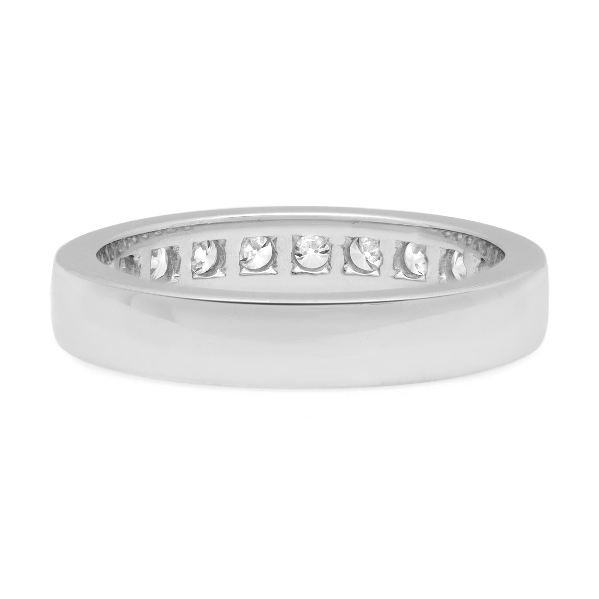 Modern Rachel Koen 0.79 Cttw Round Diamond Wedding Eternity Band Platinum For Sale