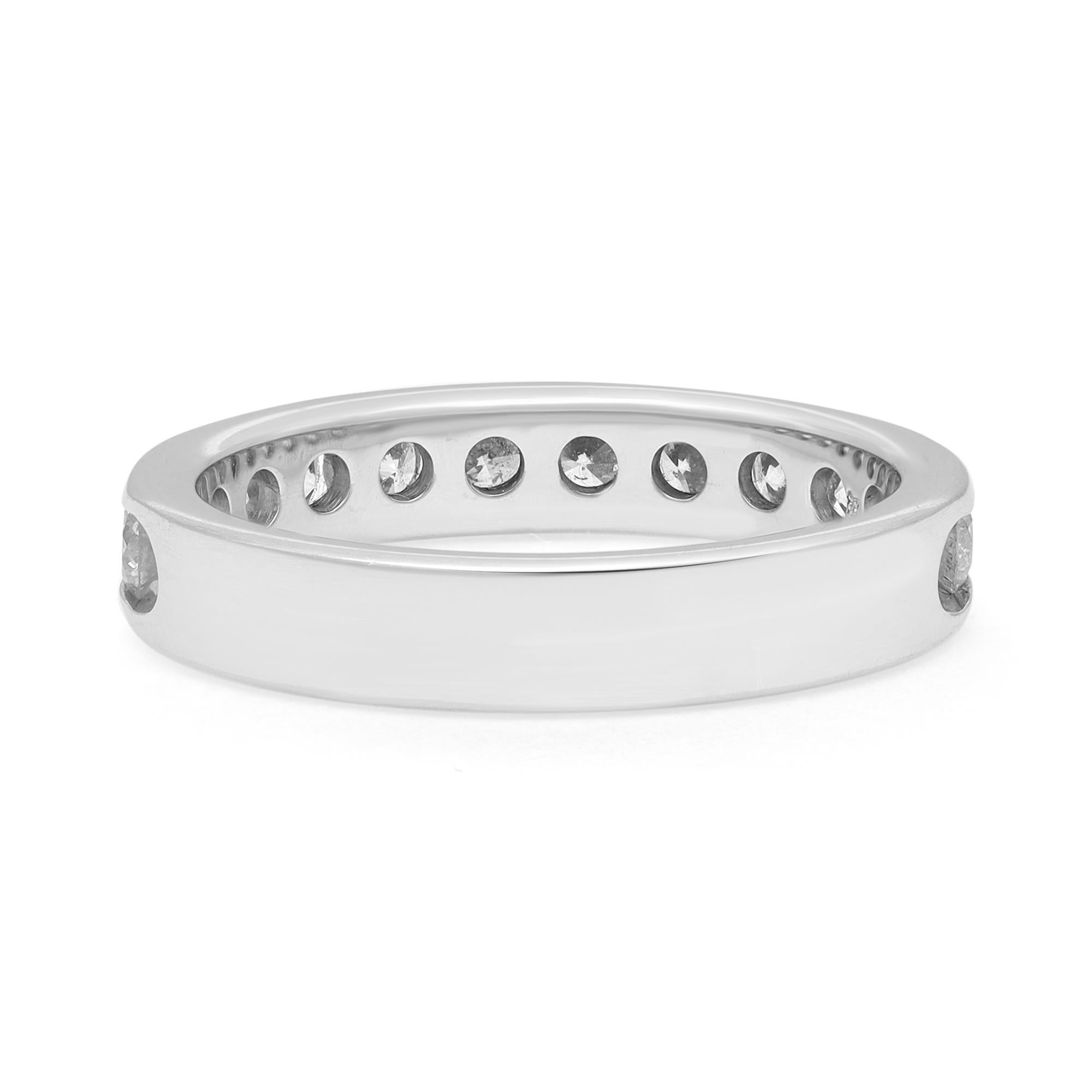 Round Cut Rachel Koen 0.85Cttw Round Diamond Wedding Band Ring 14K White Gold For Sale